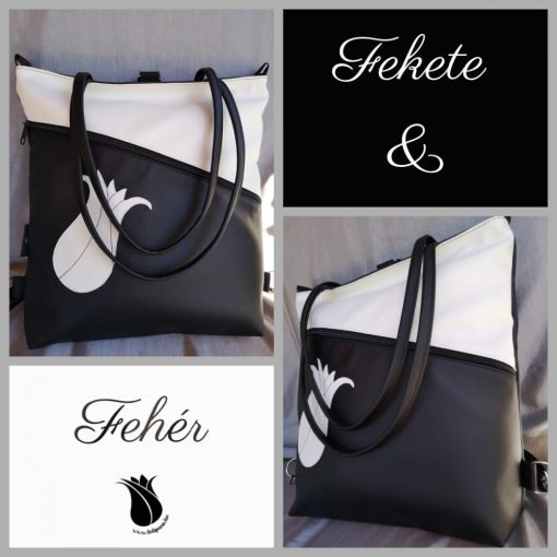 Fekete és fehér 3 in 1 táska