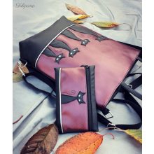 Boszorkány cicái 5 dbos szett (táska + tárca + neszeszer + kulcstartó+ kártytartó)