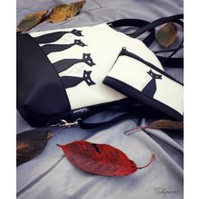 Boszorkány cicái 5 dbos szett (táska + tárca + neszeszer + kulcstartó+ kártytartó)