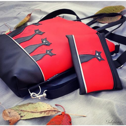 Boszorkány cicái 5 dbos szett (táska + tárca + neszeszer + kulcstartó+ kártytartó)