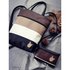 Csokis capuccino táska + pénztárca  szett