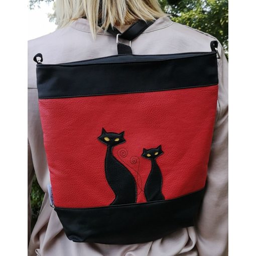 Szia Cicus 2 in 1 táska cseresznye