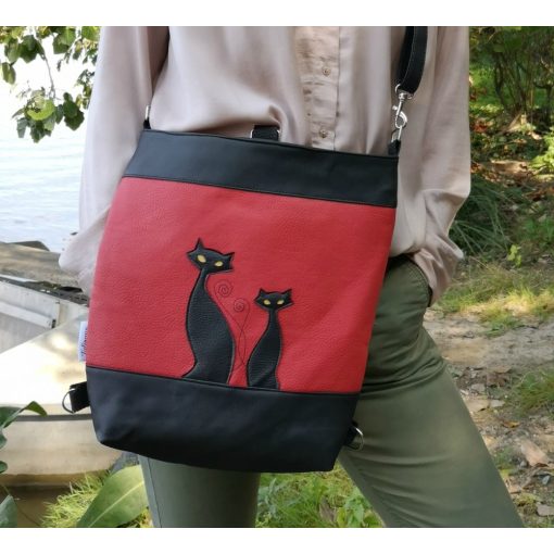 Szia Cicus 2 in 1 táska cseresznye