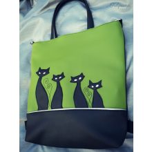 Boszorkány cicái fűzöldben + kártyatartóval