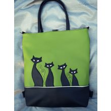 Boszorkány cicái fűzöldben + kártyatartóval