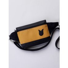 Mustár-fekete  testtáska, ővtáska