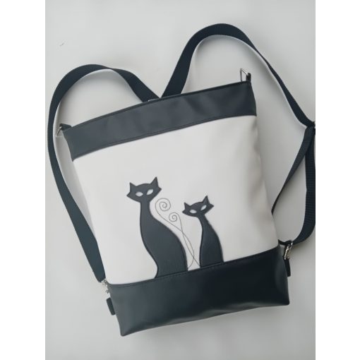 Szia cicus 2in1 táska fehérben