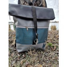 UTOLSÓ DARABOK  Roll-top 2in1 táska (szürke-3D kék- fekete)