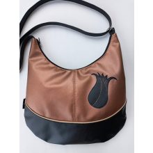 Aranyhomok-fekete válltáska tulipánnal